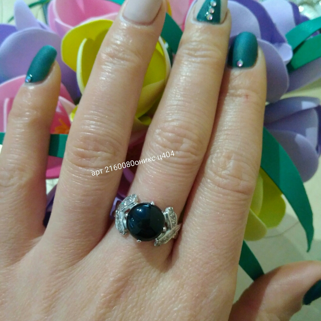 Кільце 925 проби з оніксом - Зображення 2