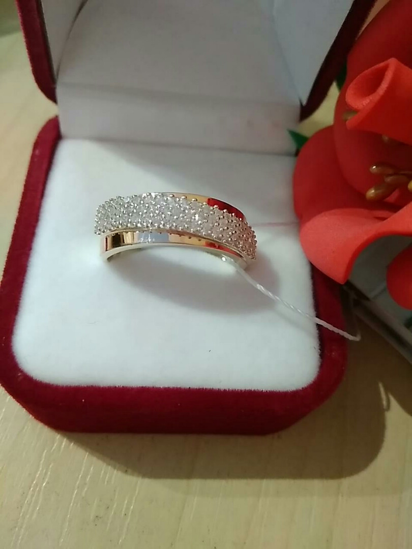 Кільце срібне 925 проби з золотими пластинами 375 проби - Зображення 2