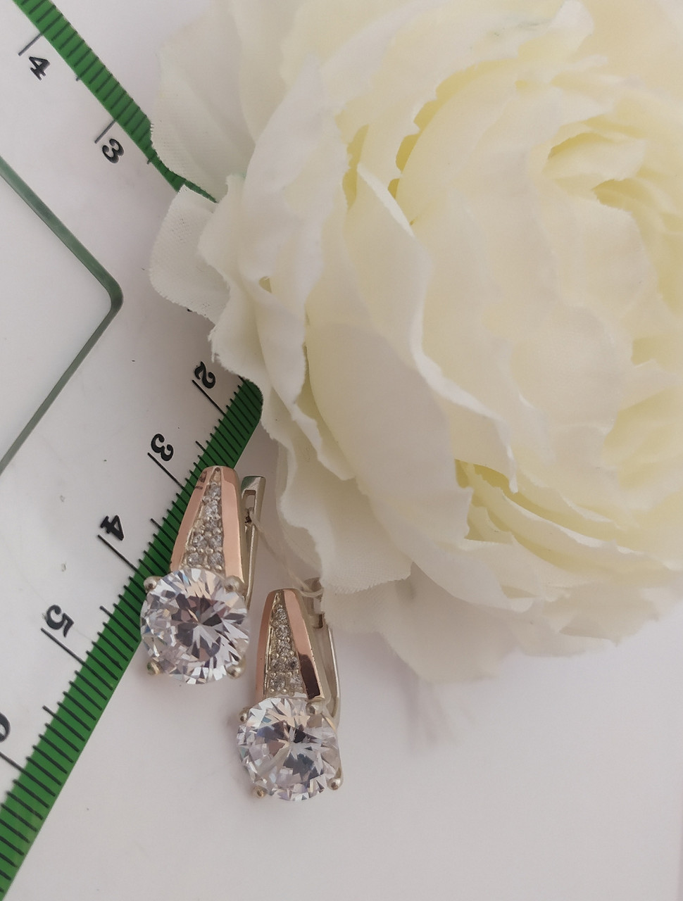 Срібні сережки зі вставками золота арт.с086б - Зображення 4