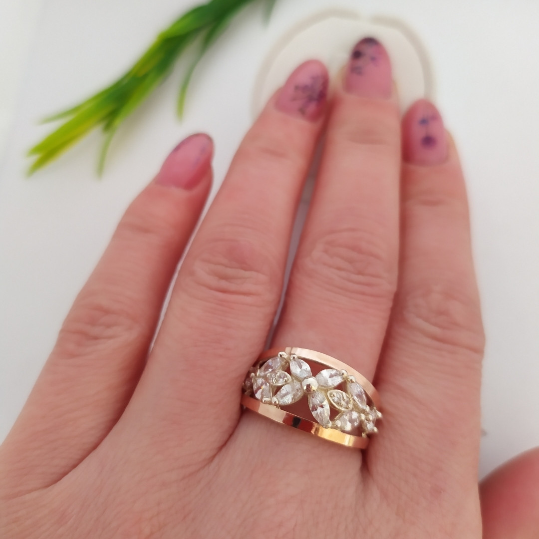 Кільце срібне з золотими пластинами - Зображення 2