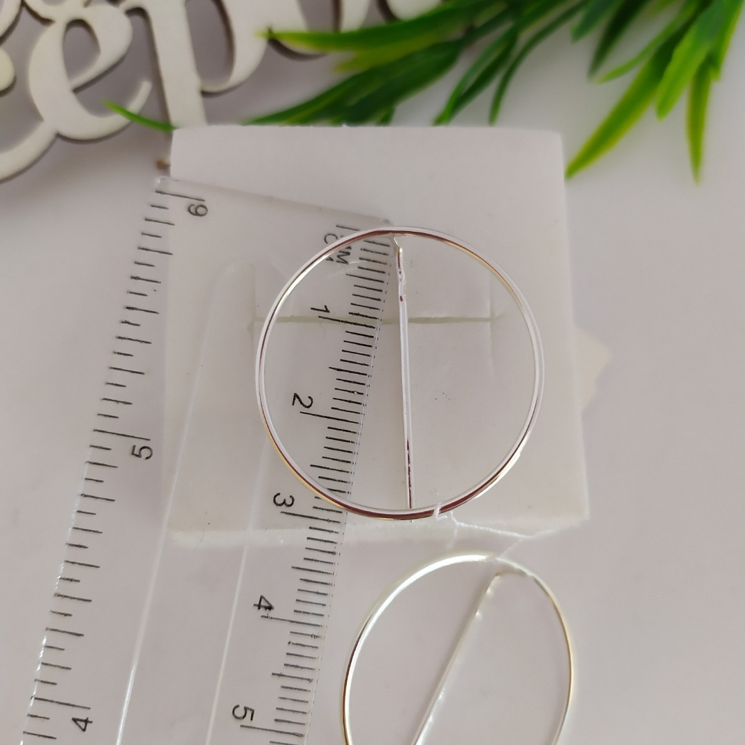 Сережки срібні кільця - Зображення 2