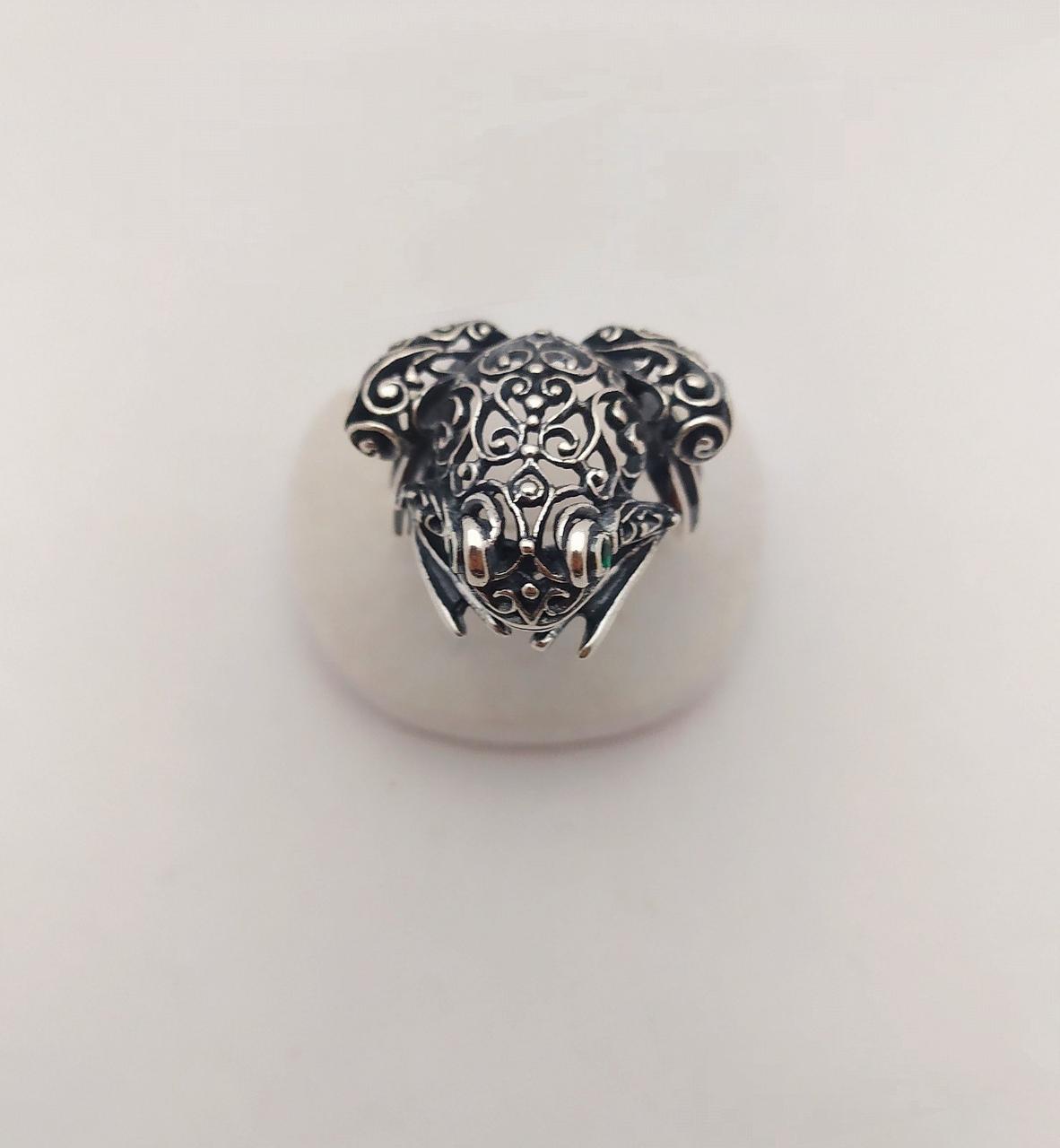 Кільце срібне 925 проби жаба - Зображення 2