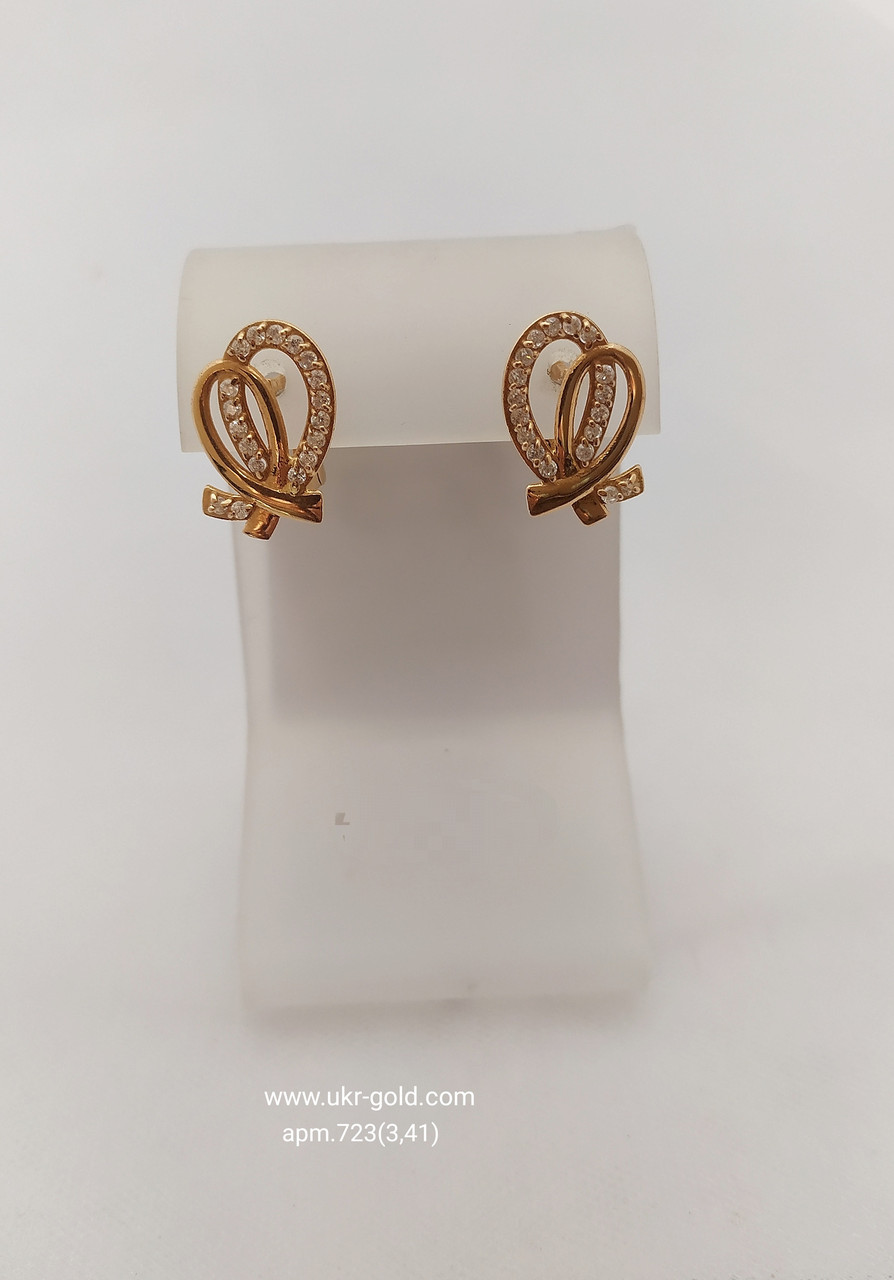 Сережки золоті з цирконієм.