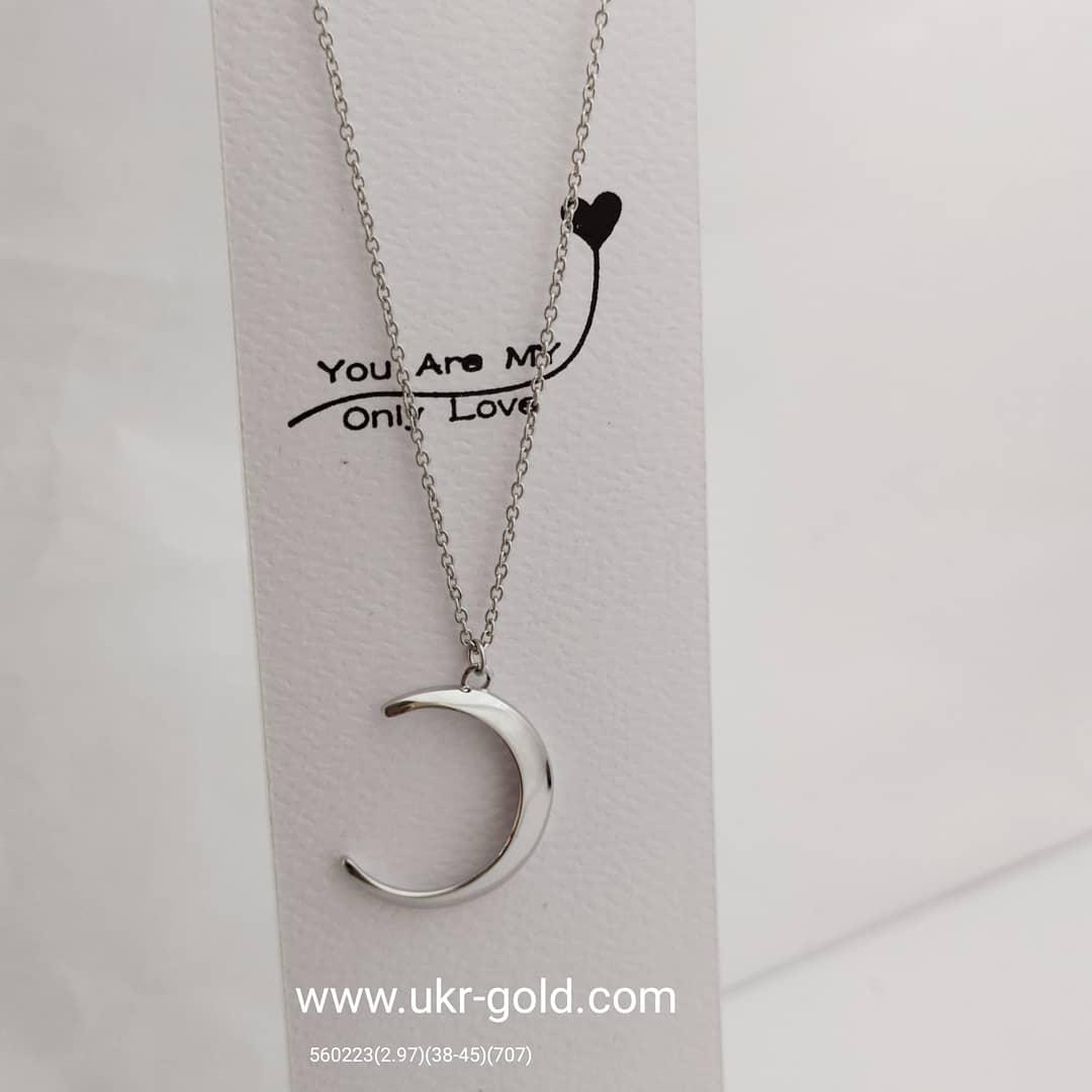 Срібне кольє місяць 925 проби