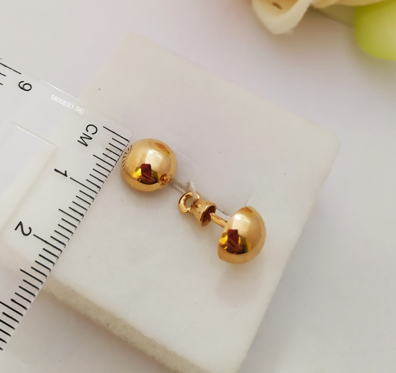 Золоті сережки пусети - Зображення 2