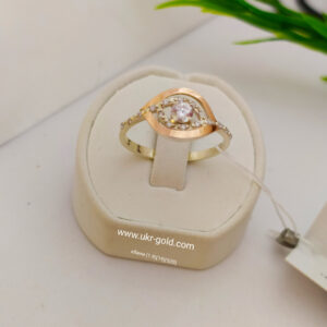 Срібне кільце з золотими пластинами