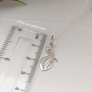 Срібний кулон кішка