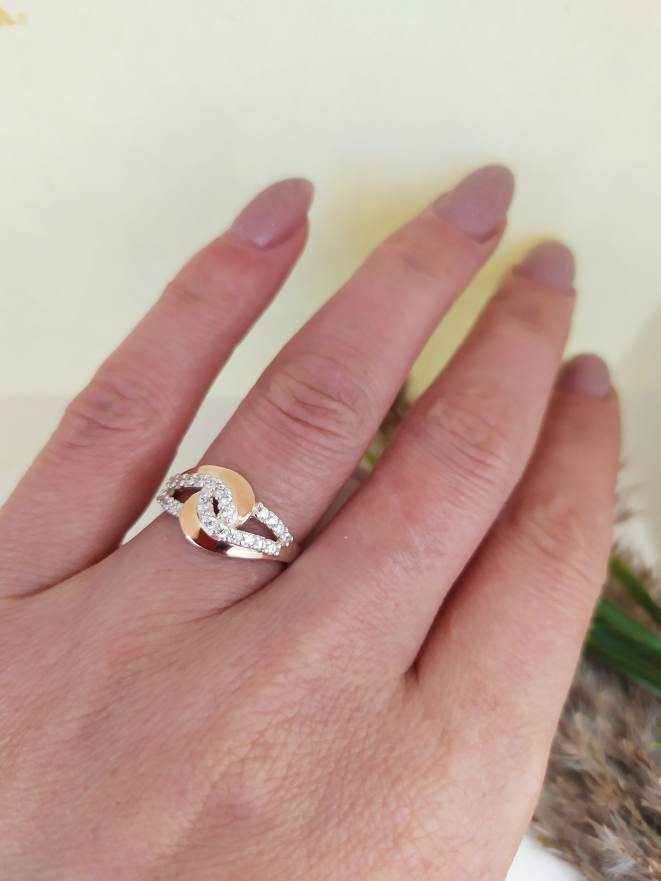 Срібне кільце з золотими пластинами - Зображення 3