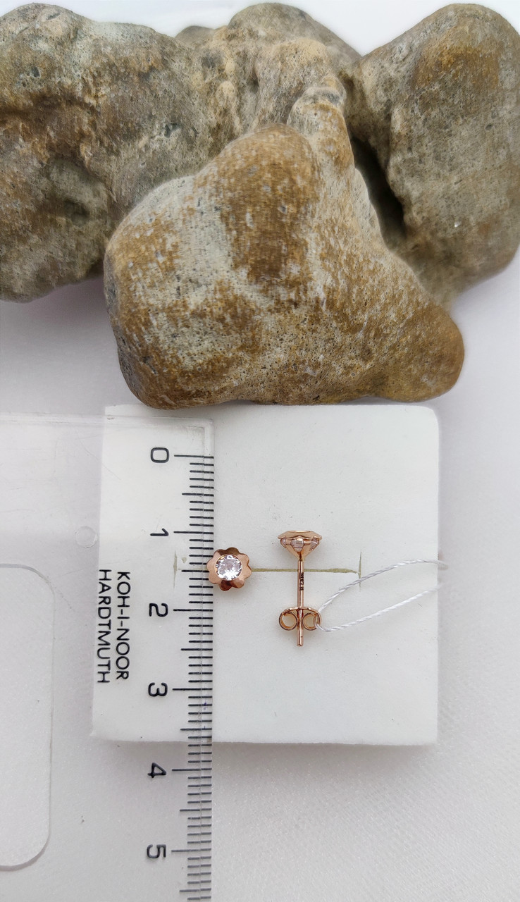 Золоті сережки гвоздики 585 проби - Зображення 2