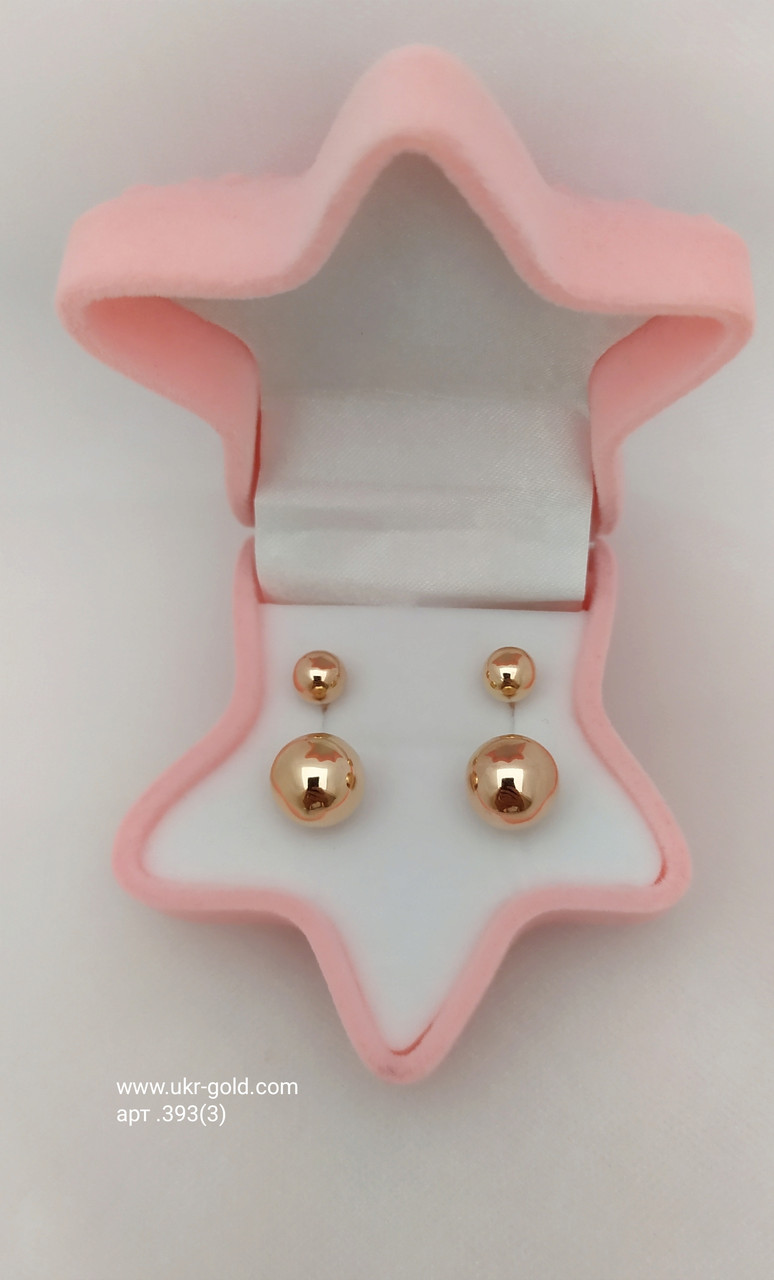 Золоті сережки матриці Діор кульками сережки гладкої.шари золоту. - Зображення 6