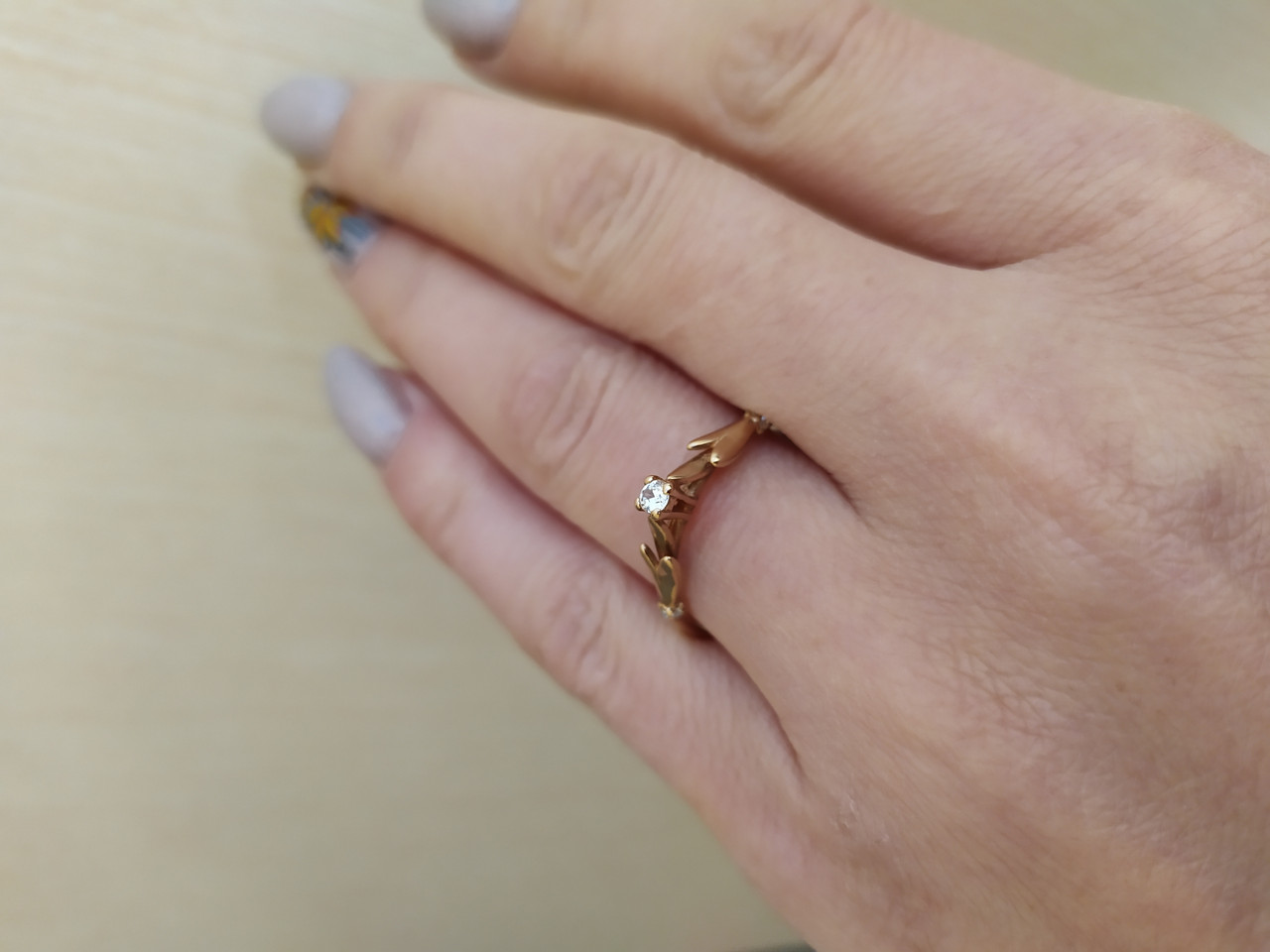 Золоте кольцо 585 проби з червоного золота - Зображення 3