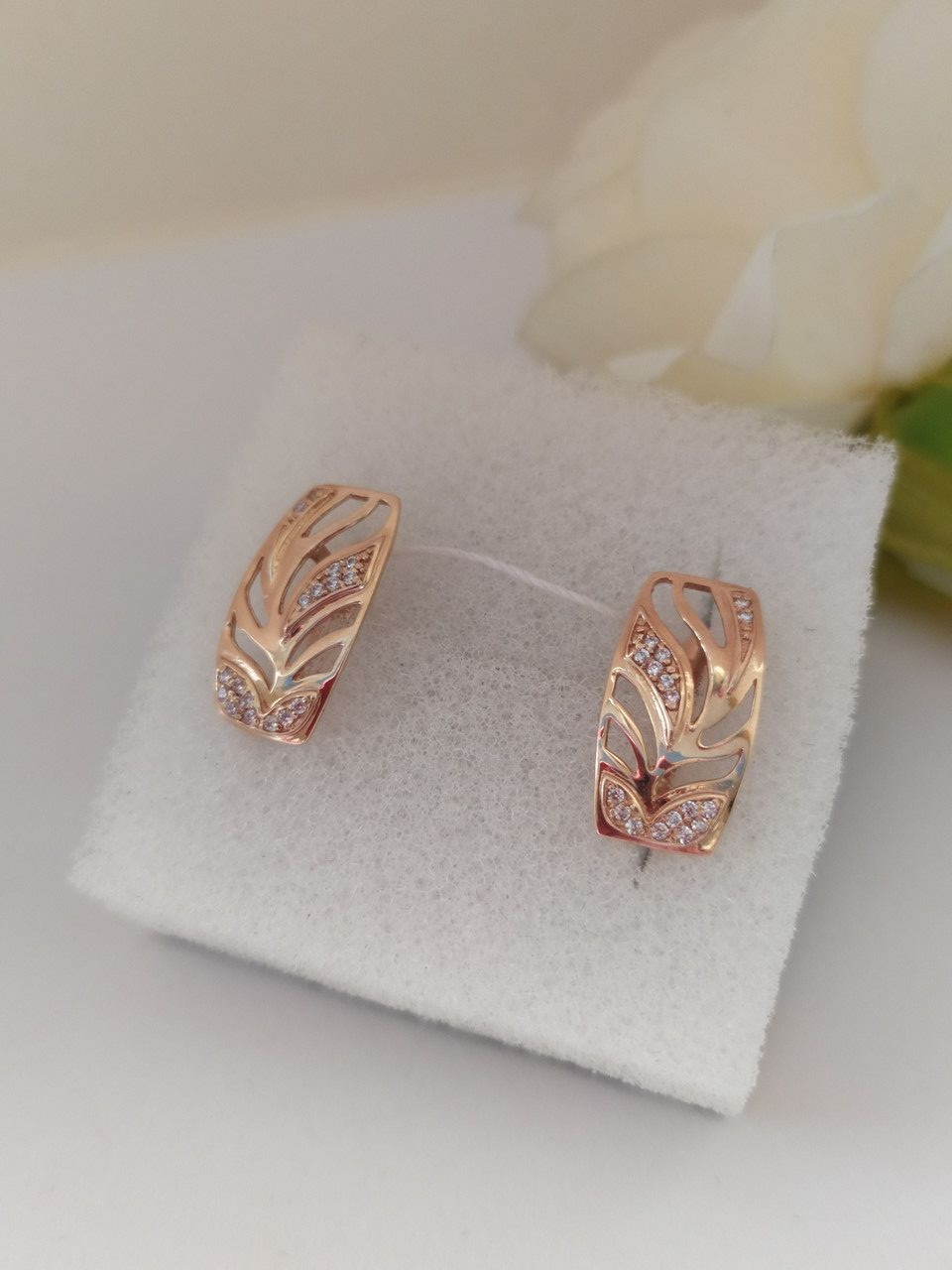 Золоті сережки 585 проби - Зображення 2