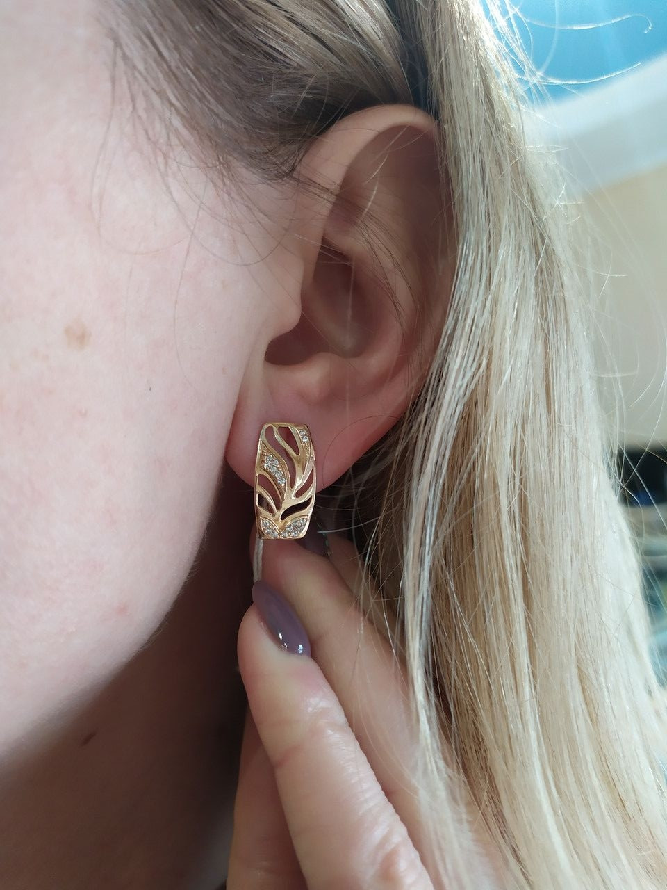 Золоті сережки 585 проби - Зображення 3