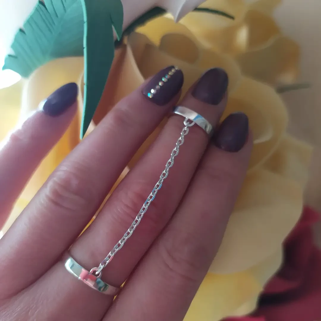 Подвійне срібне кільце 925 проби