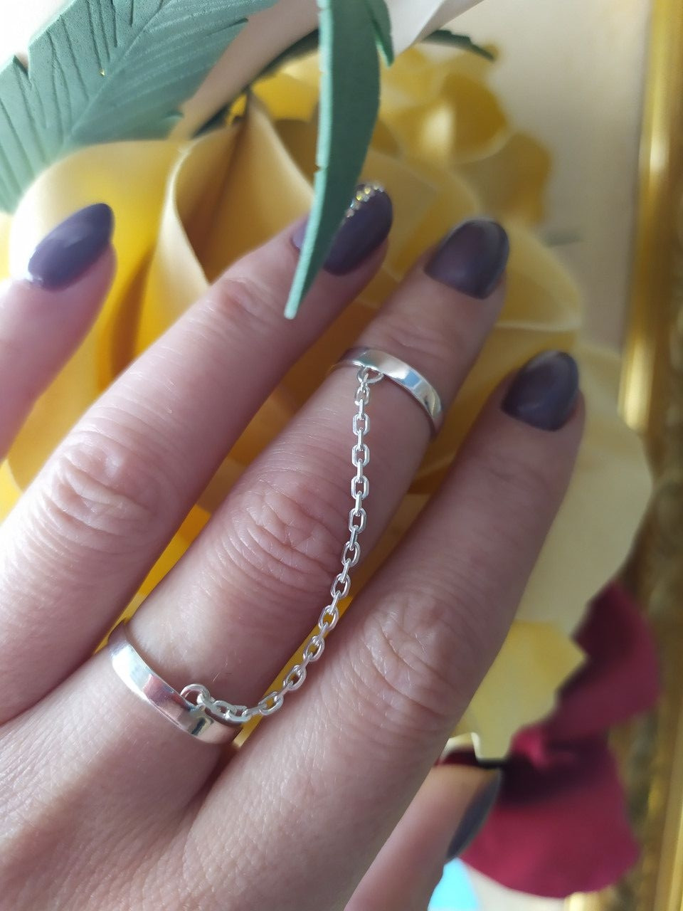 Подвійне срібне кільце 925 проби - Зображення 2