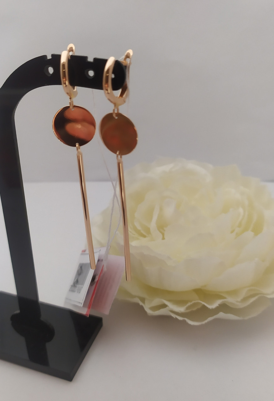 Золоті сережки з монетами 585 проби - Зображення 3