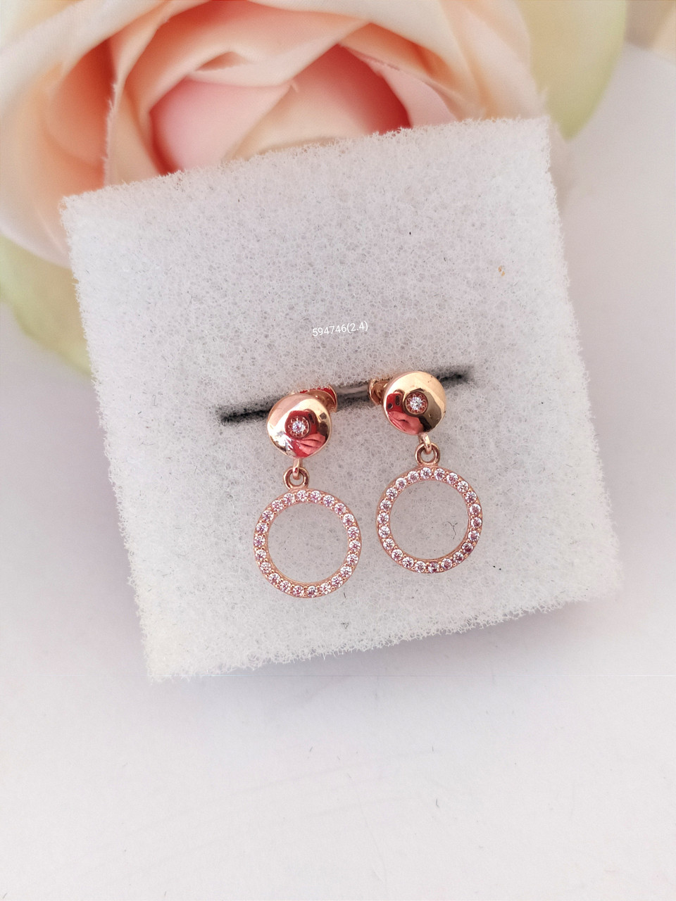 Золоті сережки гвоздики з цирконієм - Зображення 3