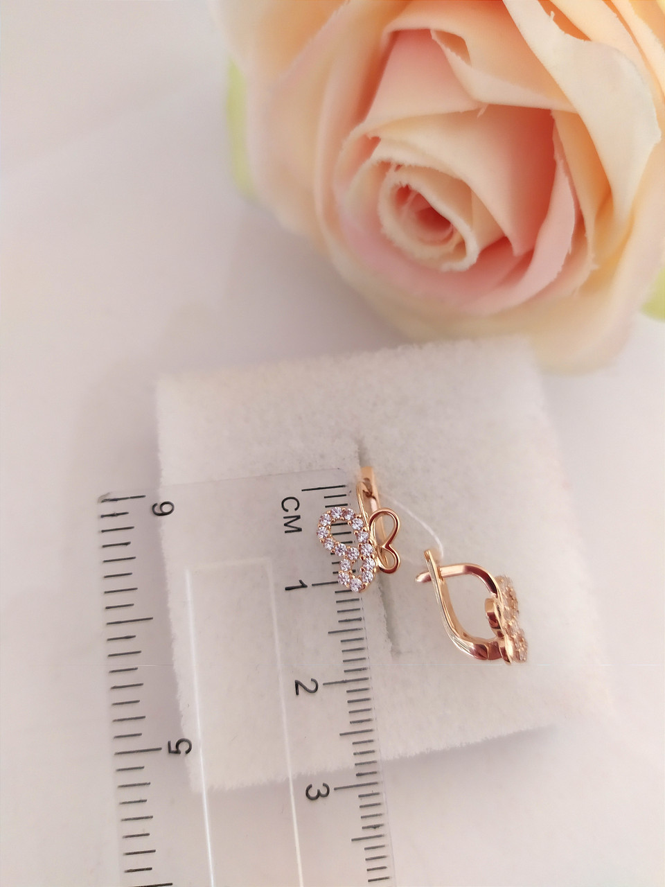 Золоті сережки метелики з цирконієм сережки метелики 5158430 - Зображення 2