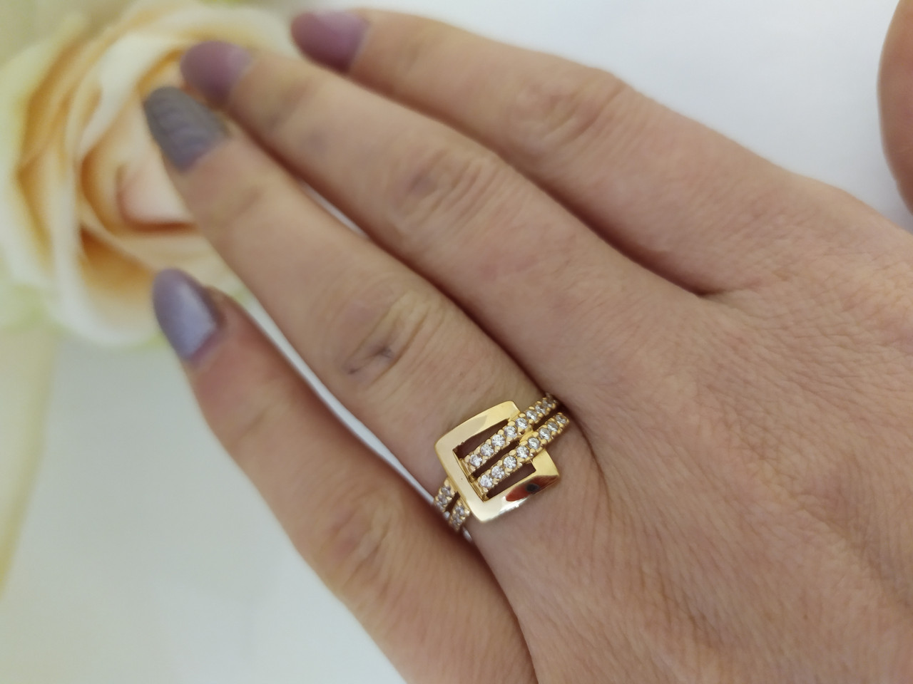 Золоте кільце з цирконієм кільце золоте недорого - Зображення 2