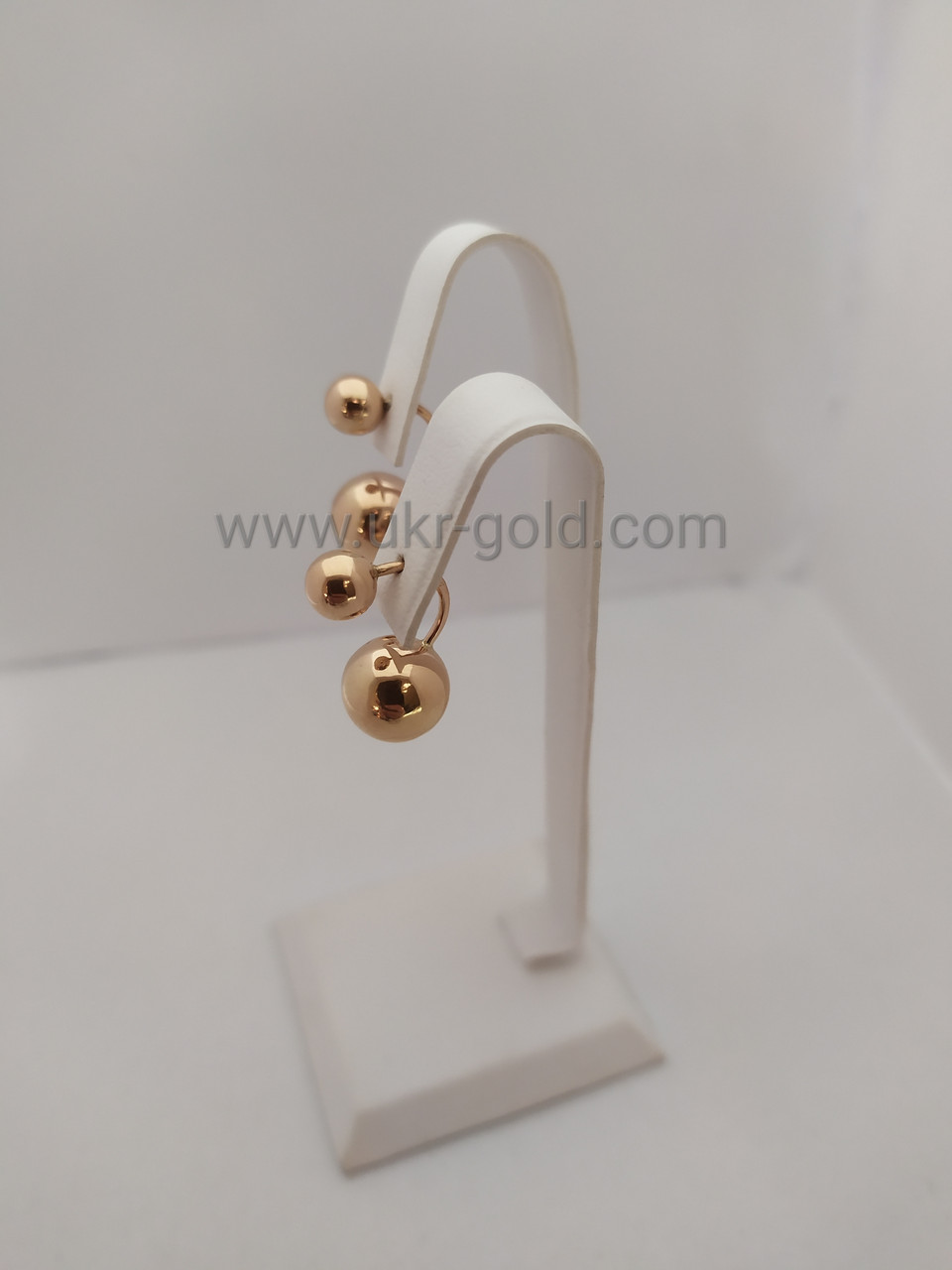 Золоті сережки матриці Діор кульками сережки гладкої.шари золоту. - Зображення 3