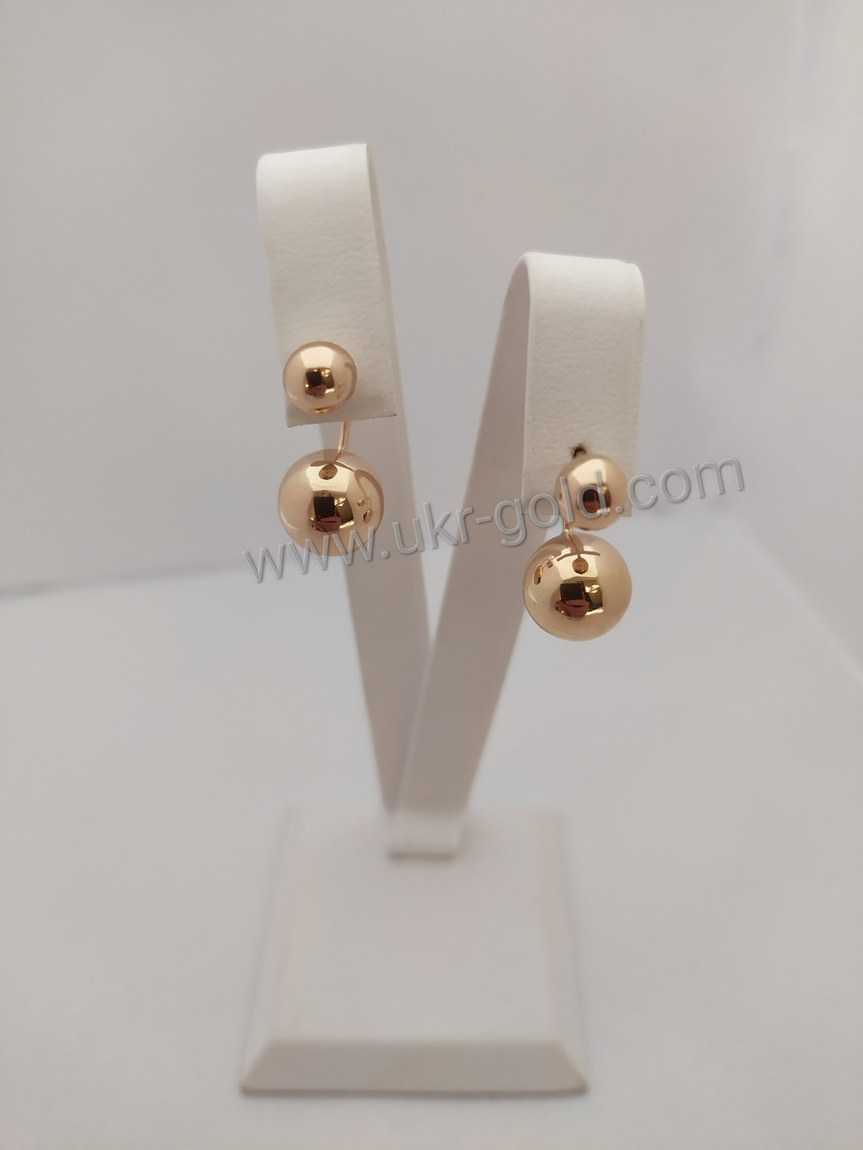 Золоті сережки матриці Діор кульками сережки гладкої.шари золоту. - Зображення 2
