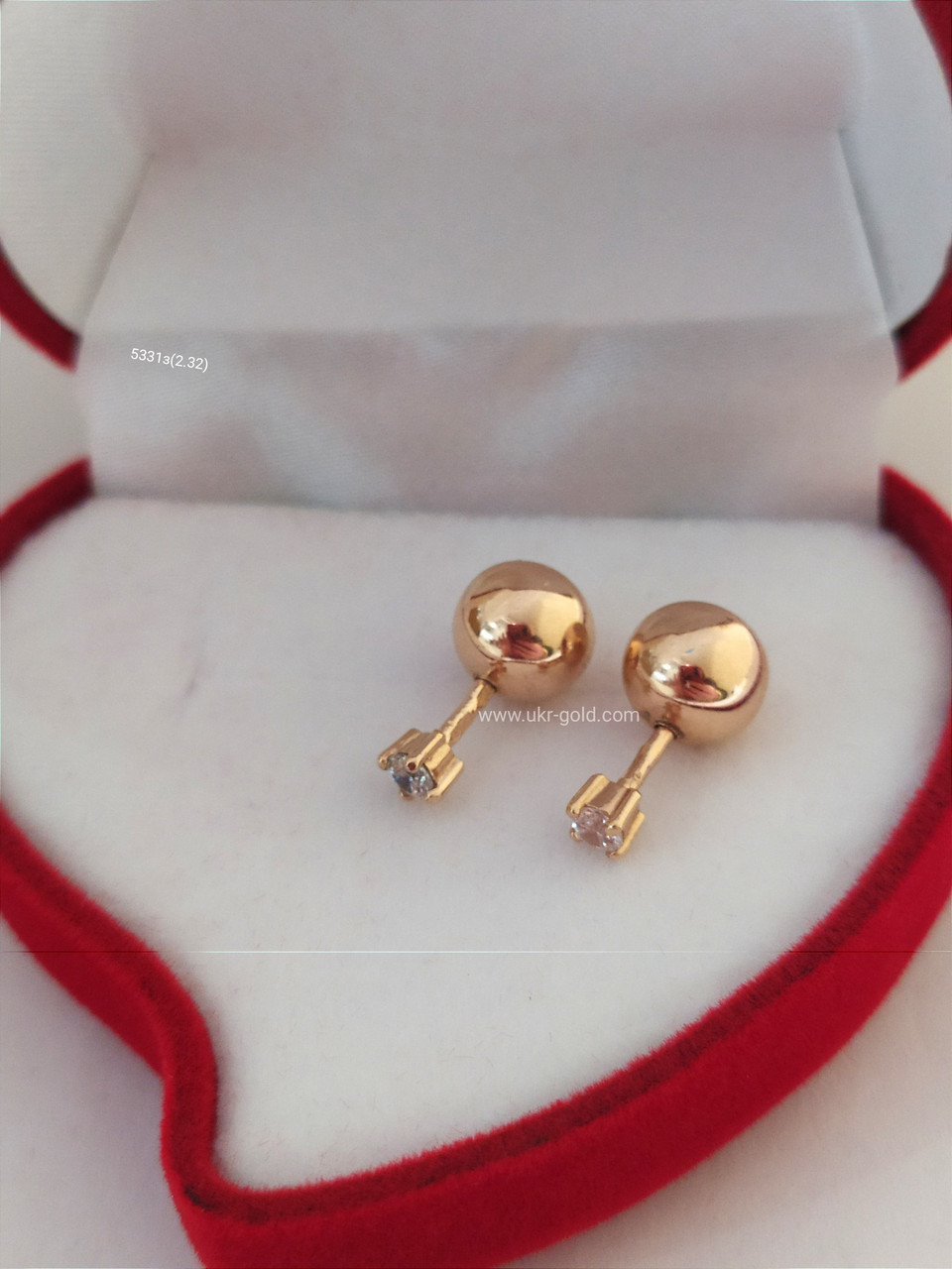 Золоті сережки кульками Діор, золоті сережки трансформери золоті сережки куля - Зображення 2