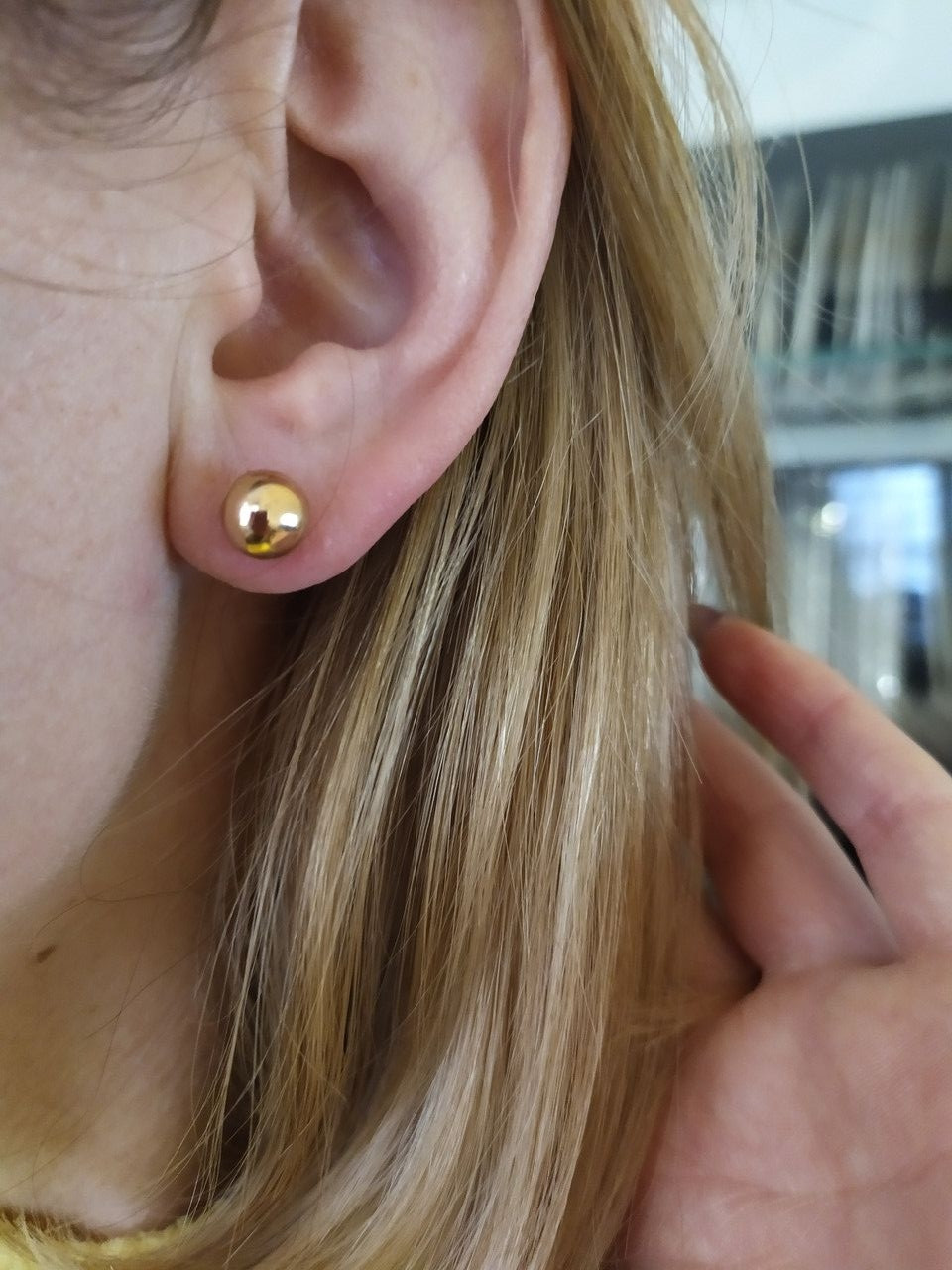 Золоті сережки кульками Діор, золоті сережки трансформери золоті сережки куля - Зображення 3