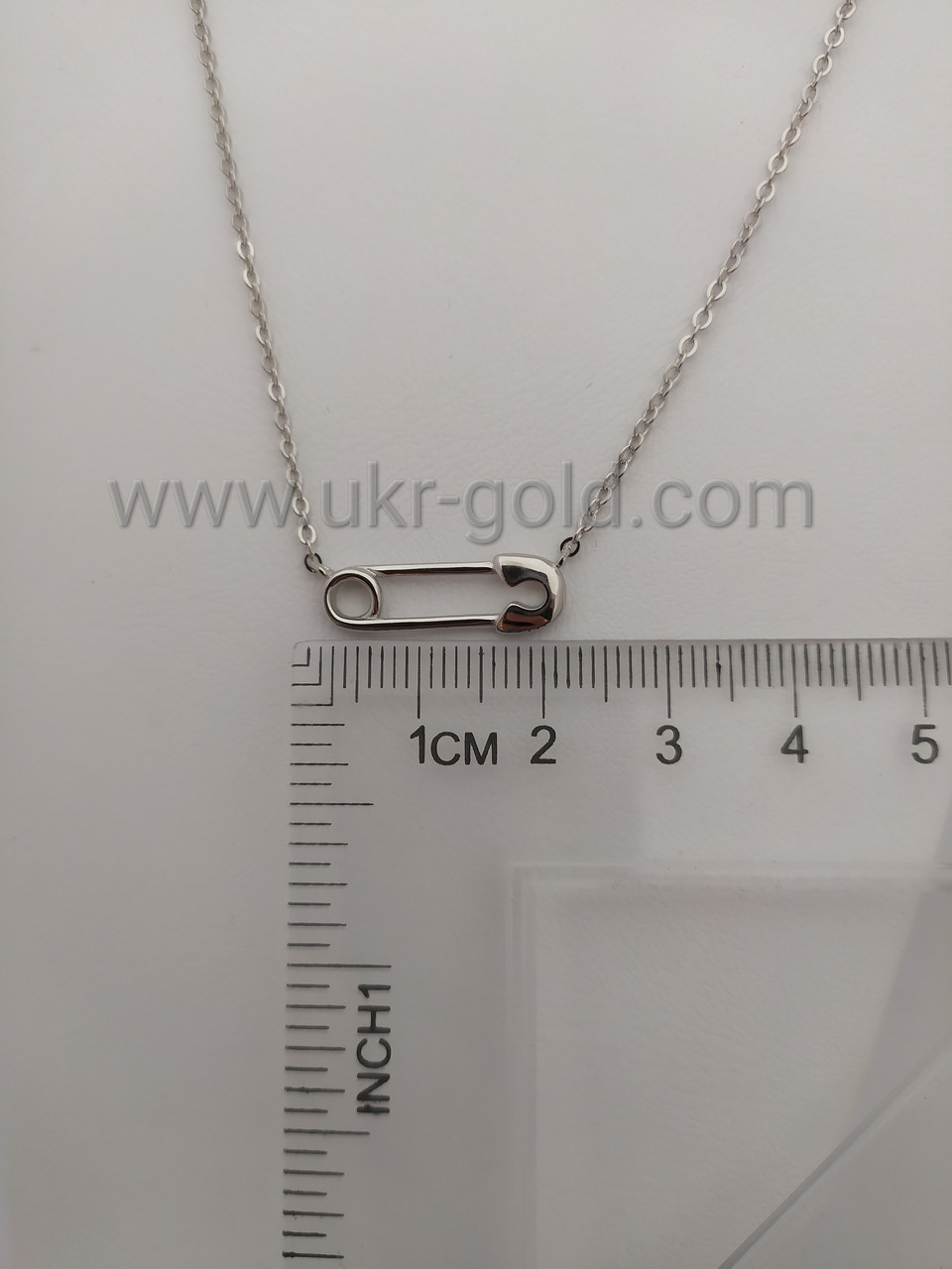 Срібне кольє з шпилькою від пристріту 925 проби - Зображення 2