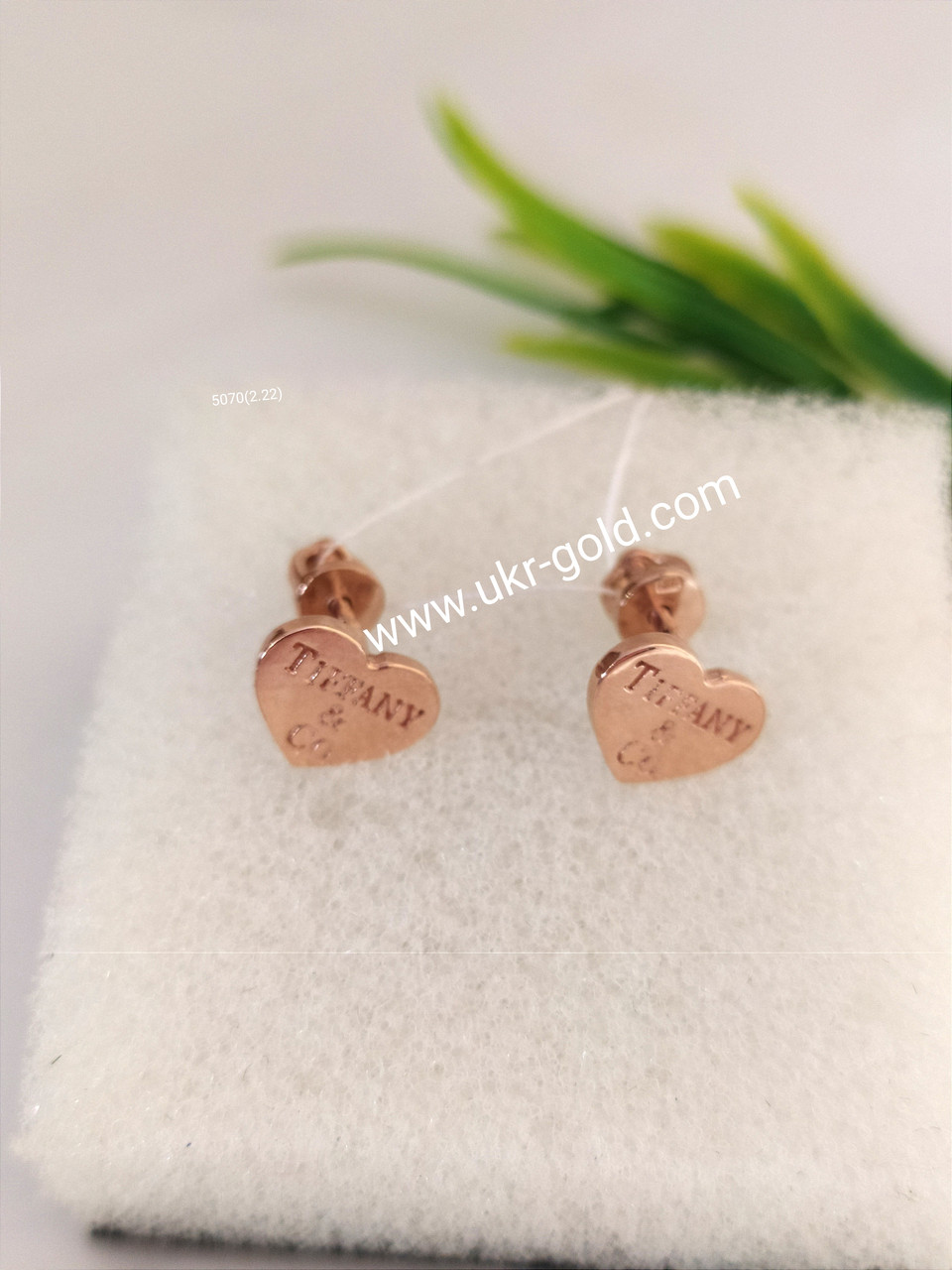 Золоті сережки сердечка Тіфані, золоті сережки пуссети золоті сережки гвоздики недорого - Зображення 3