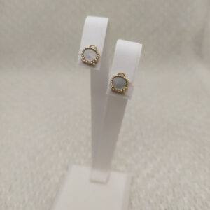 Золоті сережки з червоного золота зі вставкою перламутра