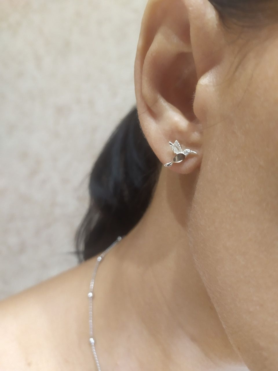 Срібні пумерети "колібрі" 925 проби з напаяною пластиною золота - Зображення 3