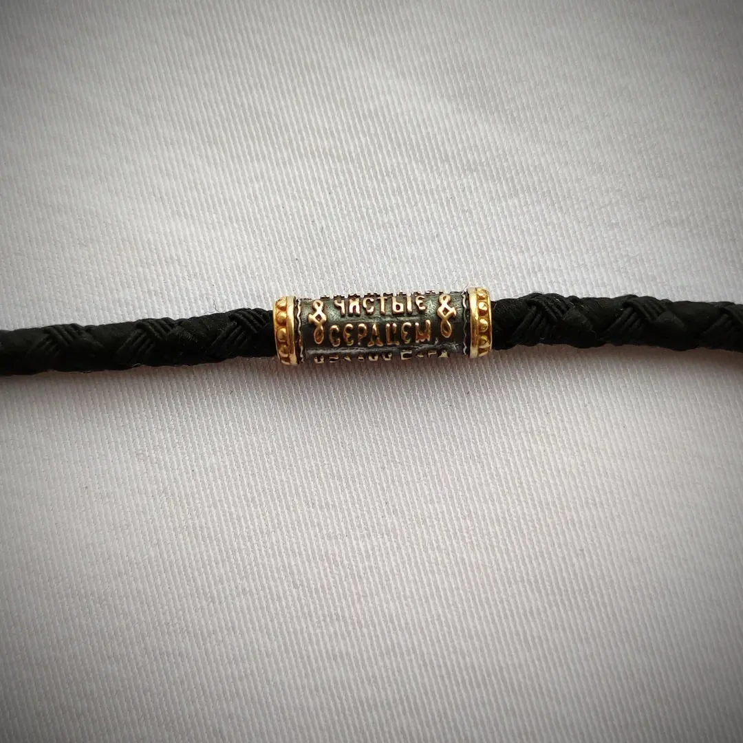 Срібний шнурок з позолотою.Шнурок зі вставками срібла.нитка на шию срібло.Шнурок на шию. - Зображення 5