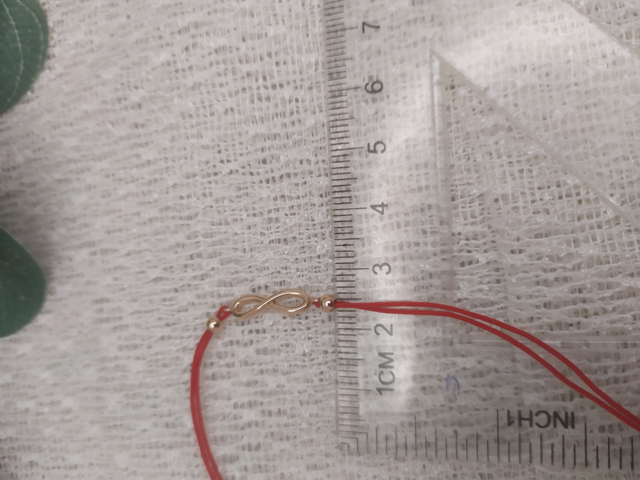 Червона ниточка в золоті 585 проби , розмір регулюється - Зображення 2