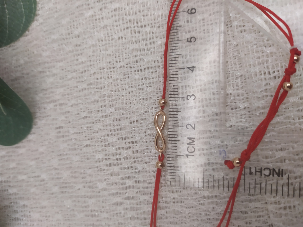 Червона ниточка в золоті 585 проби , розмір регулюється - Зображення 3