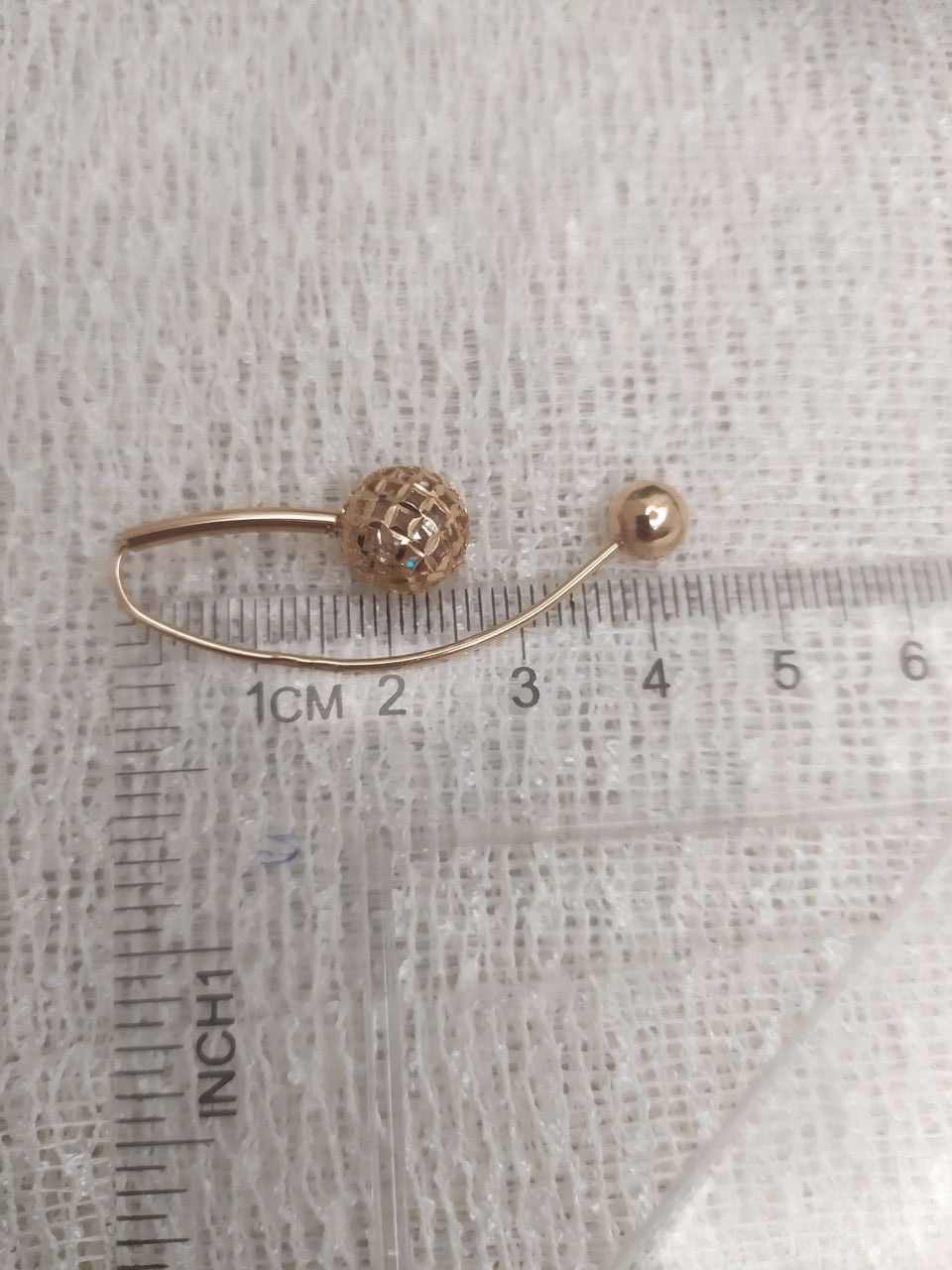 Золоті сережки 585 проби з фіанітами - Зображення 3