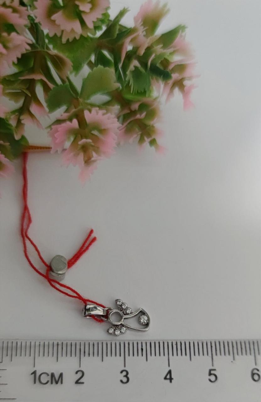 Кулон із білого золота 585 проби зі вставкою цирконію - Зображення 2