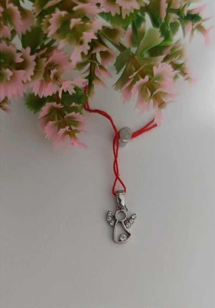 Кулон із білого золота 585 проби зі вставкою цирконію