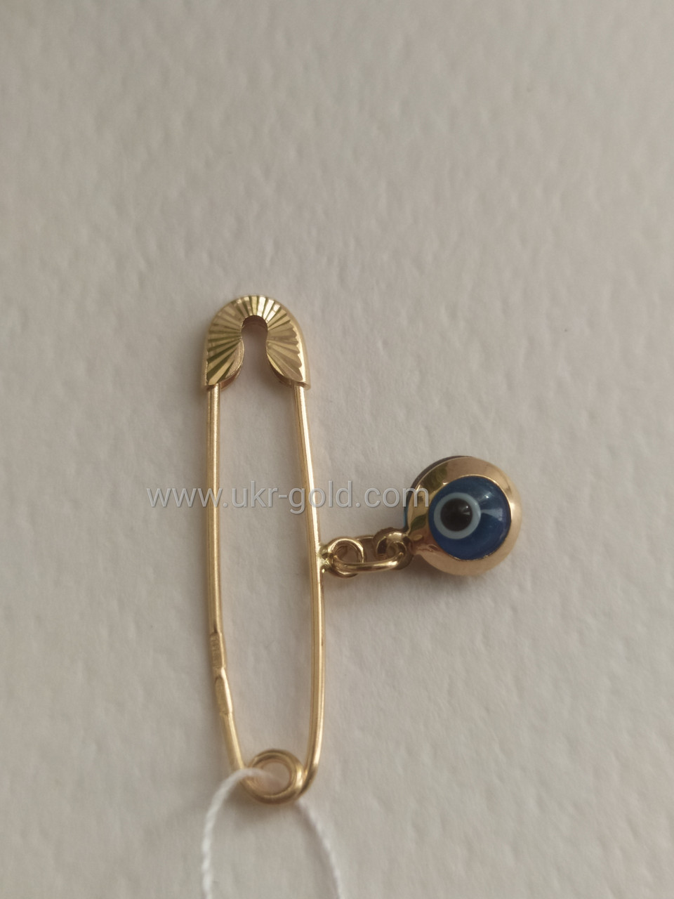 Золота шпилька в червоному золоті 585 проби з амулетом від зглазу - Зображення 2