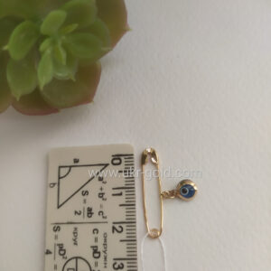 Золота шпилька в червоному золоті 585 проби з амулетом від зглазу