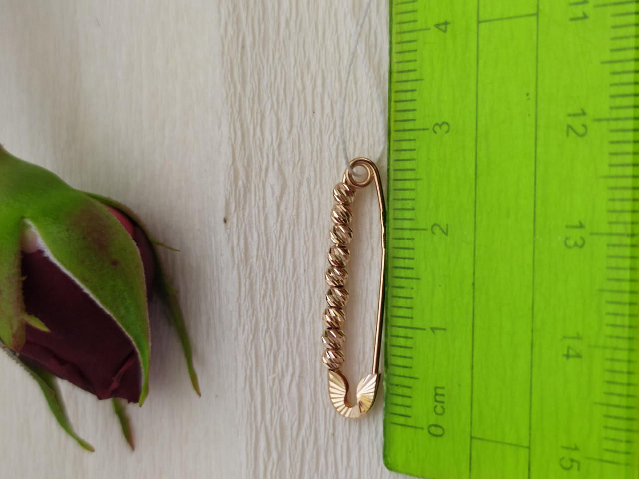 Золота шпилька 585 проби золота шпилька з кульками 585 проби - Зображення 2