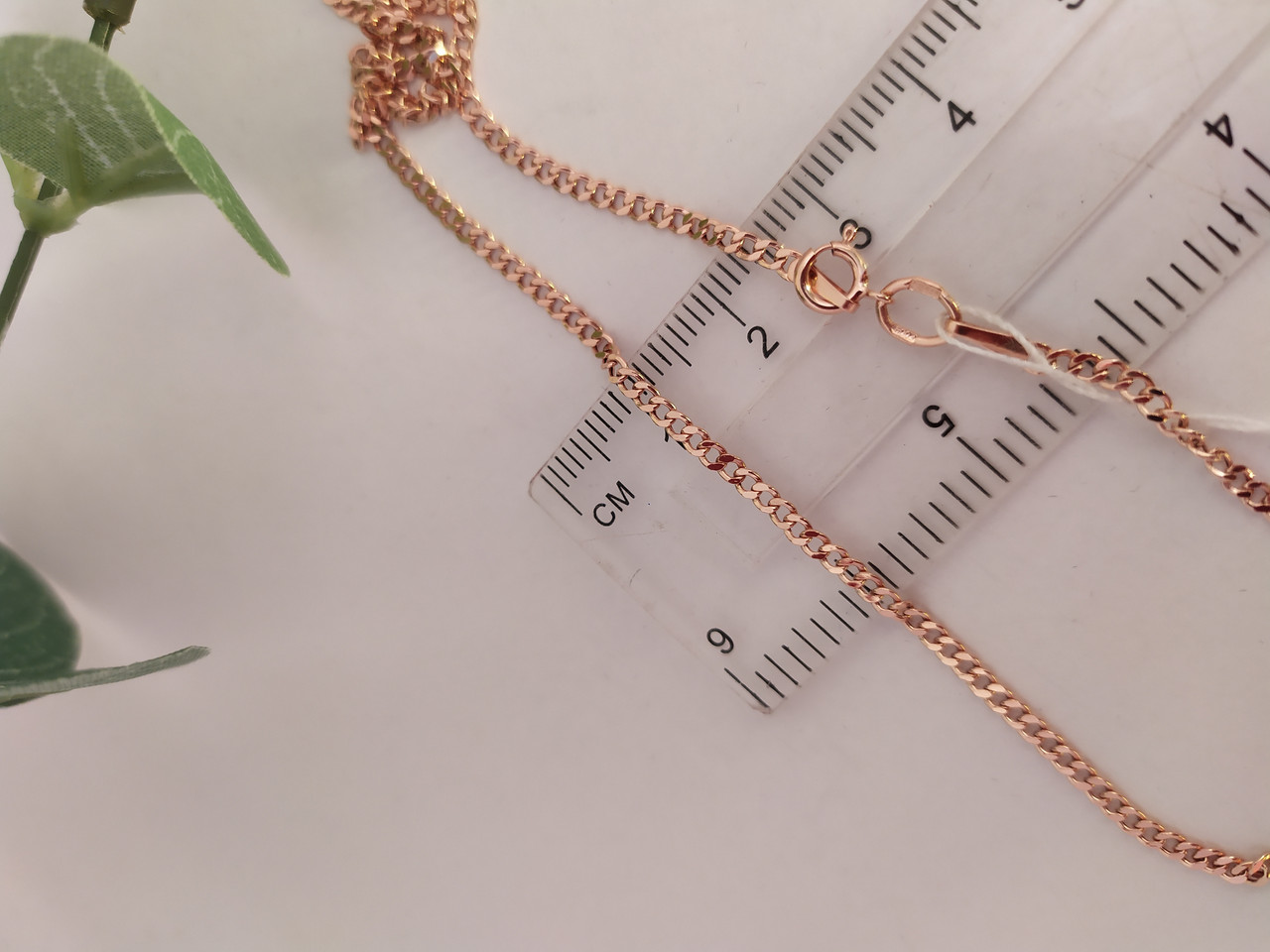 Золотий ланцюжок 585 пробі, золотий ланцюг із червоного золота 585 проби золота ланцюг панцир - Зображення 2