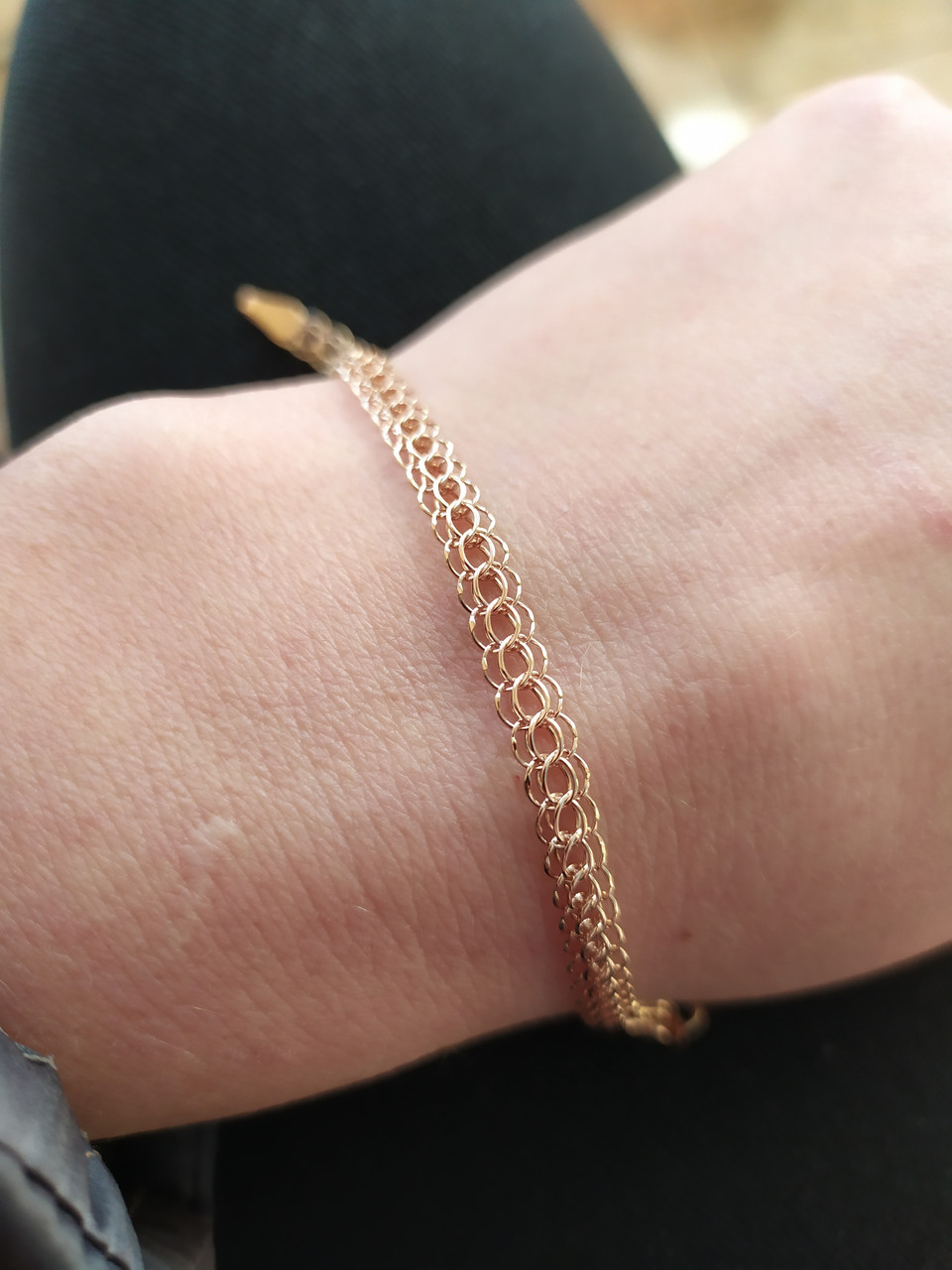 Золотий браслет 585 проби, золотий браслет кардинал, браслет на руку з червоного золота - Зображення 4