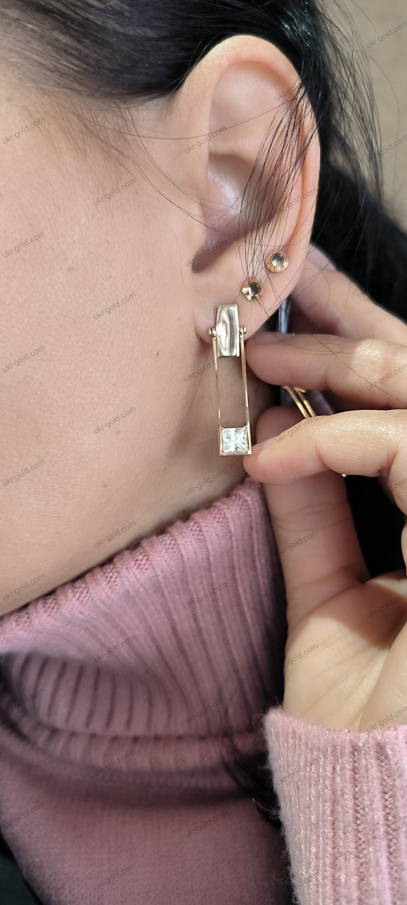 Золоті сережки 585 проби - Зображення 4