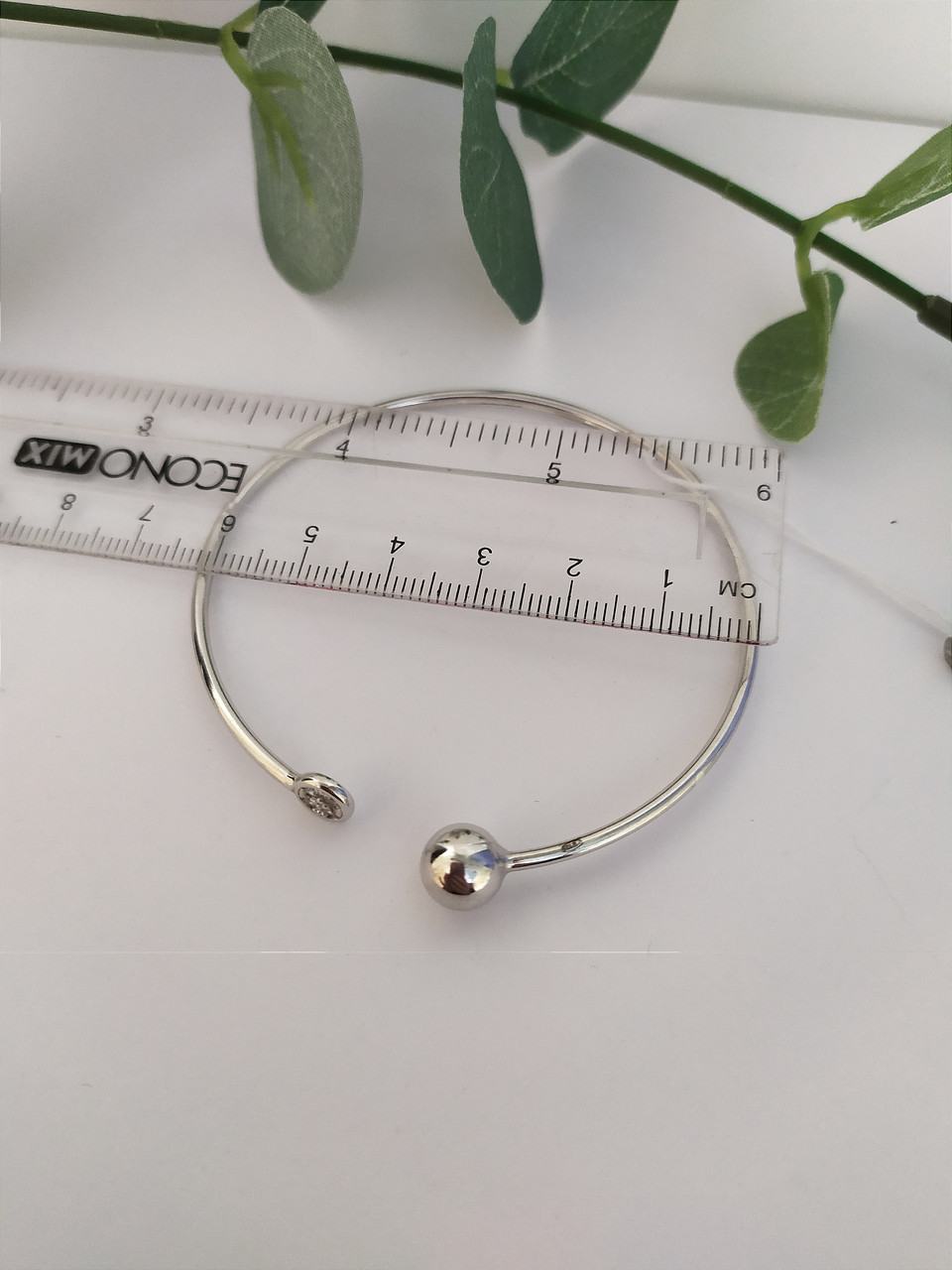 Срібний браслет стильний браслет з цирконієм жосткий серебряный браслет - Зображення 3