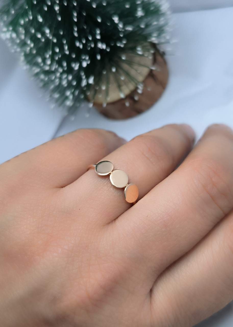 Ніжна золота каблучка з червоного золота 585 проби - Зображення 2