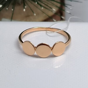 Ніжна золота каблучка з червоного золота 585 проби