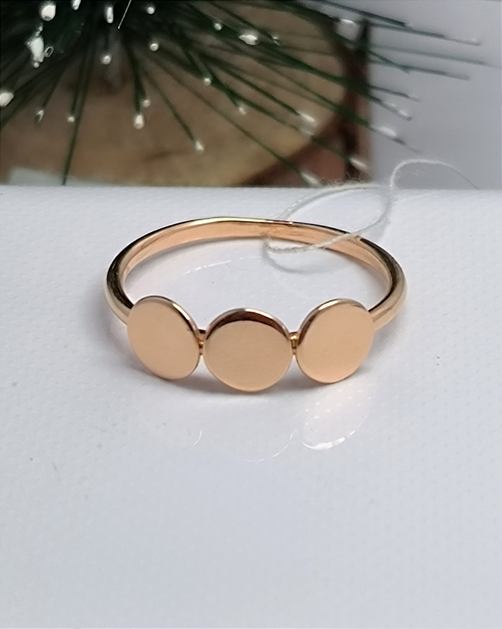 Ніжна золота каблучка з червоного золота 585 проби