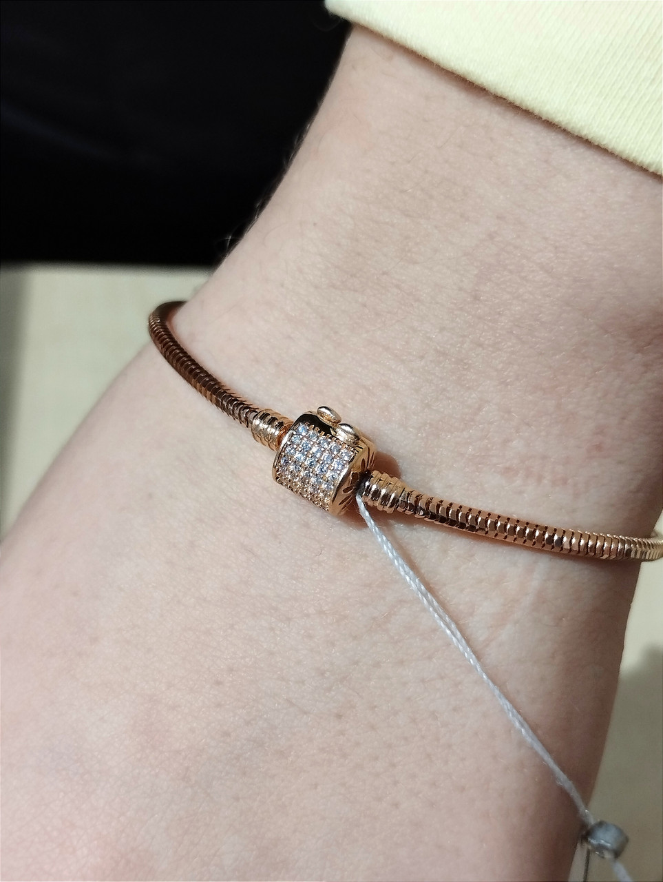 Золотий браслет снейк, золотий браслет золотий браслет із цирконієм - Зображення 3