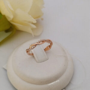 Золота каблучка 585 проби, золоте кільце з червоного золота з цирконієм