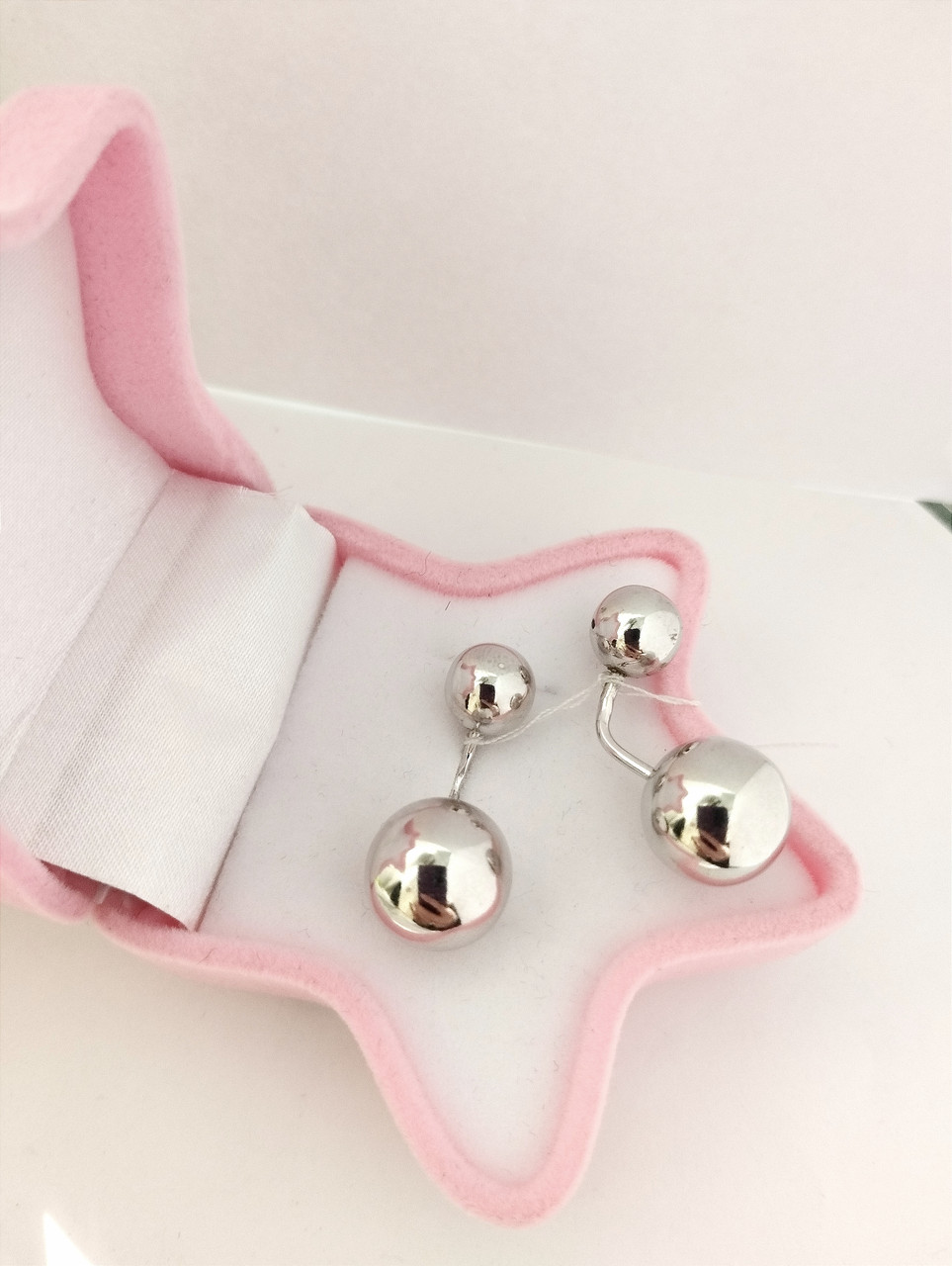 Стрибни сережки кульками, срібні сережки кульками, сережки матрьошки, сережки кулі